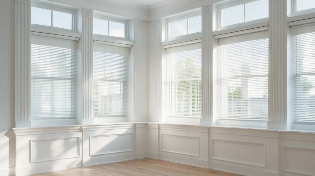 outside mount blinds with window trim