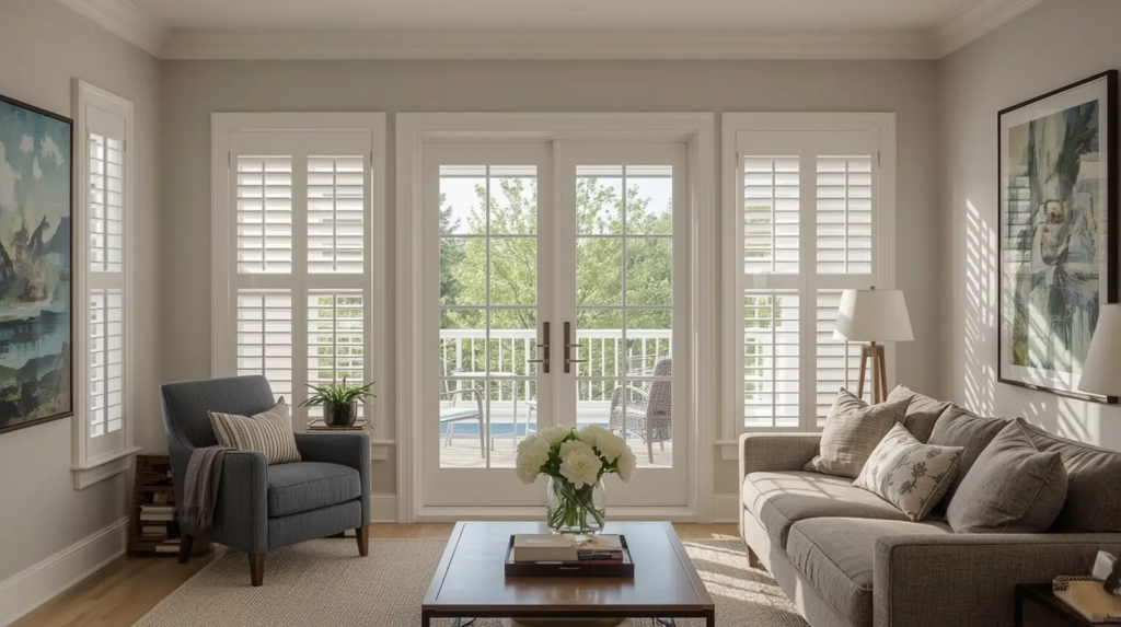 Enhancing Natural Light with Glass Door Shutters