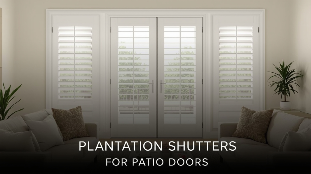 Plantation shutters for patio doors