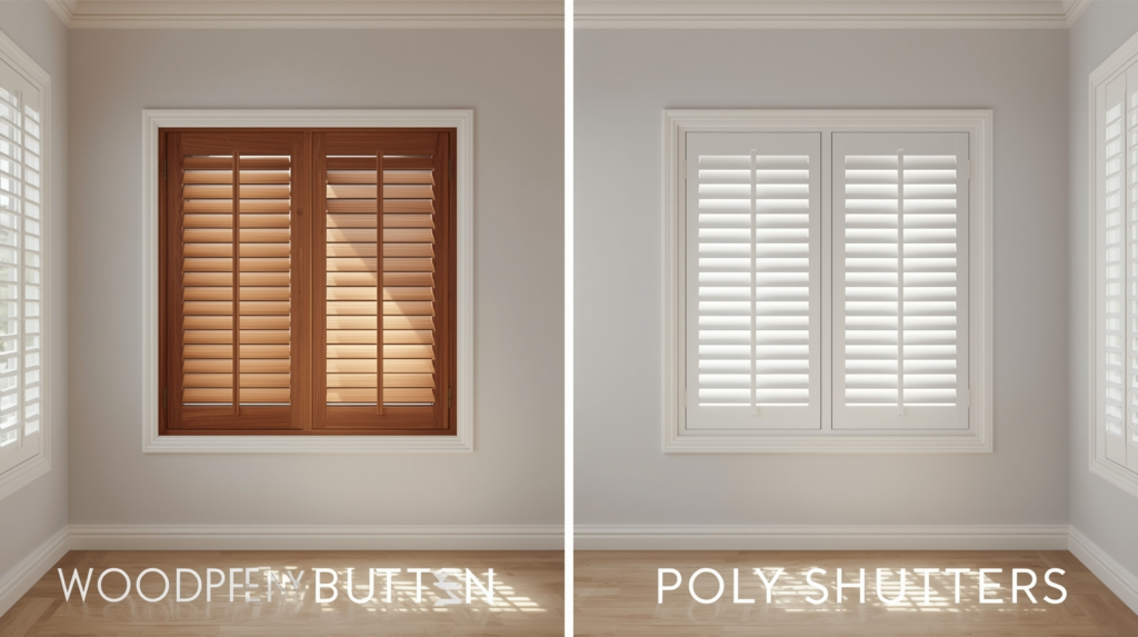 wood vs poly shutters